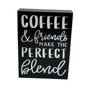 Farmhouse Coffee Mini  Sign Free Standing Tiered Tray Decor Kitchen Black White